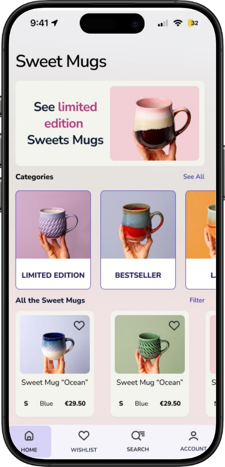 Home screen before iteration